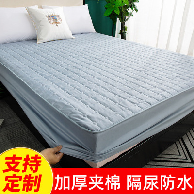 厂家直销绗缝夹棉床笠加厚防水婴儿隔尿垫床垫保护套酒店床罩定制|ru