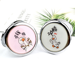 Makeup Mirror Metal Mirror Rush Net Pop-up Folding Dual-Sided Mirror Women's Portable Vanity Mirror Mini Foldable Small Mirror