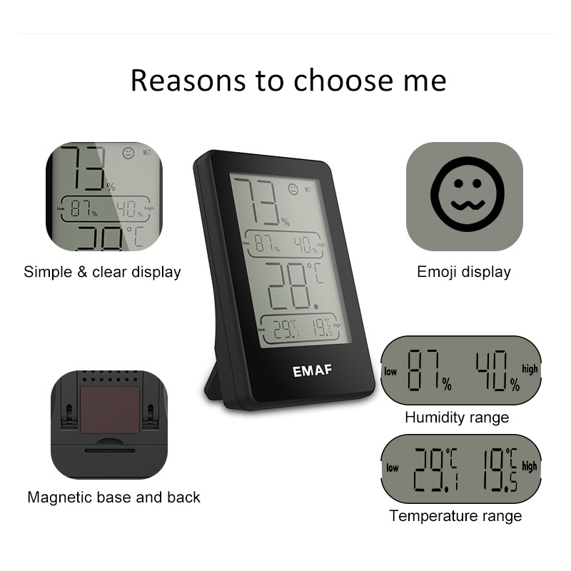 厂家批发电子温湿度计 新款家用婴儿房数字温度监控器可定 制