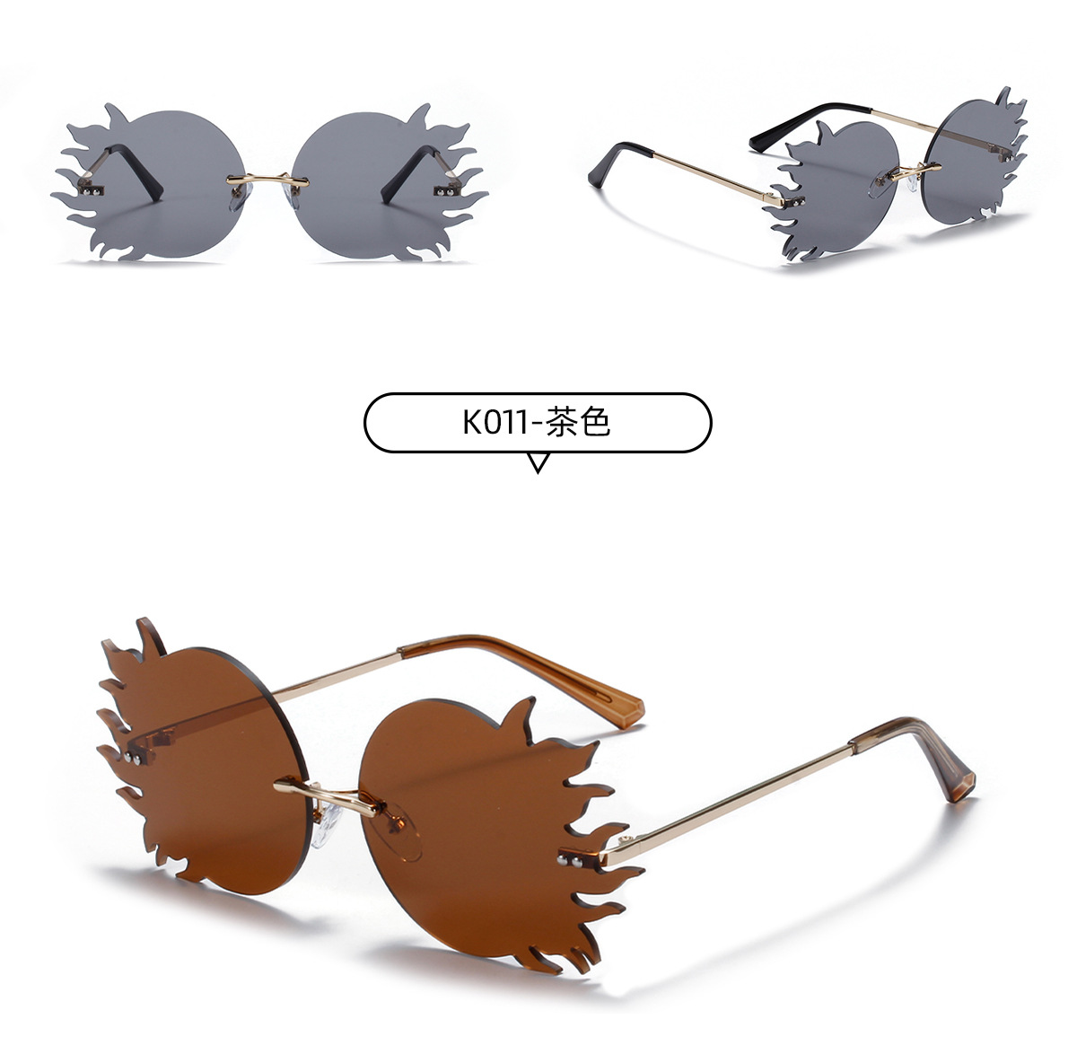Retro Fashion Party Metal Sunglasses display picture 8
