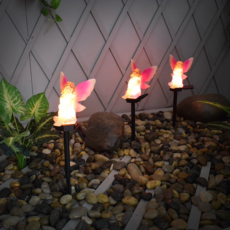 源头工厂 太阳能花仙子地插件灯搪胶塑料工艺品庭院草坪j景观灯
