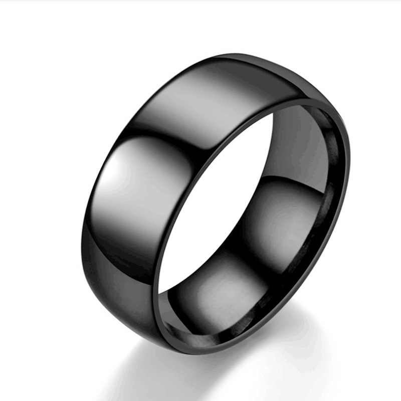 8mm Korean Fashion Stainless Steel Smooth Plain Ring Wholesale Nihaojewelry display picture 3