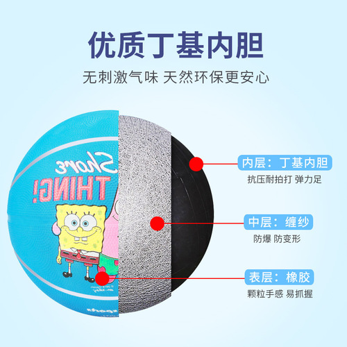 SpongeBob SquarePants Basketball Kindergarten Children's Leather Racket Shooting Ball Physical Exercise Game Cartoon No. 3-5