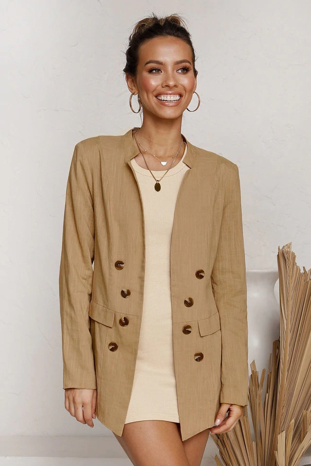 autumn and winter new fashion decorative button long-sleeved cardigan suit NSYD3784
