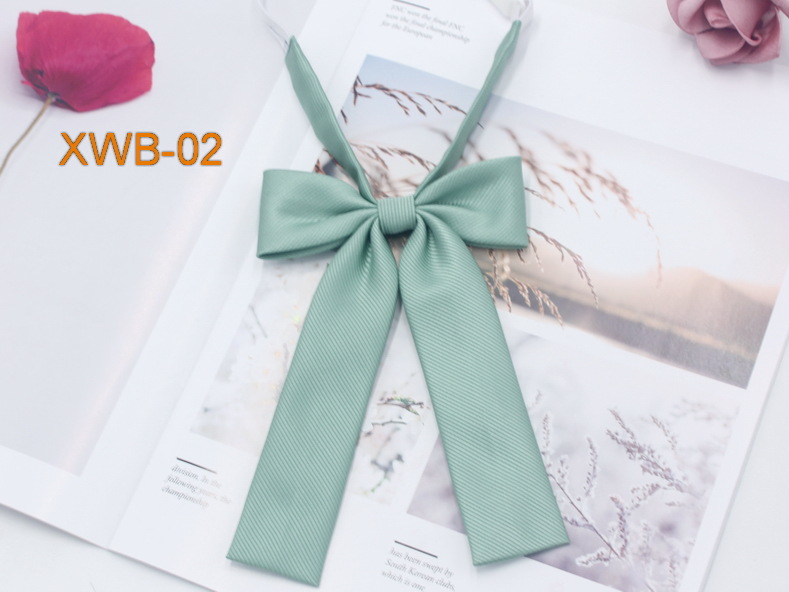 Pajarita de mango largo pequeño de sarga de color sólido, pajarita, punto de flor al por mayor, traje de marinera casual coreano para mujer, pajarita uniforme JK