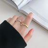 Fashionable wavy golden ring, Japanese and Korean, simple and elegant design, Korean style, on index finger