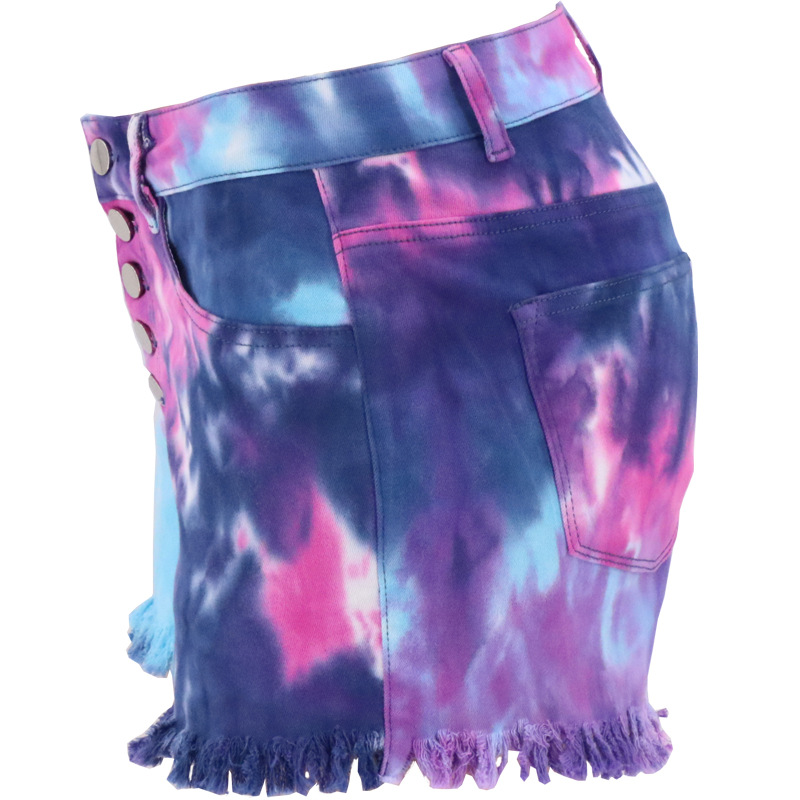 tie-dye tight denim shorts NSYB65115