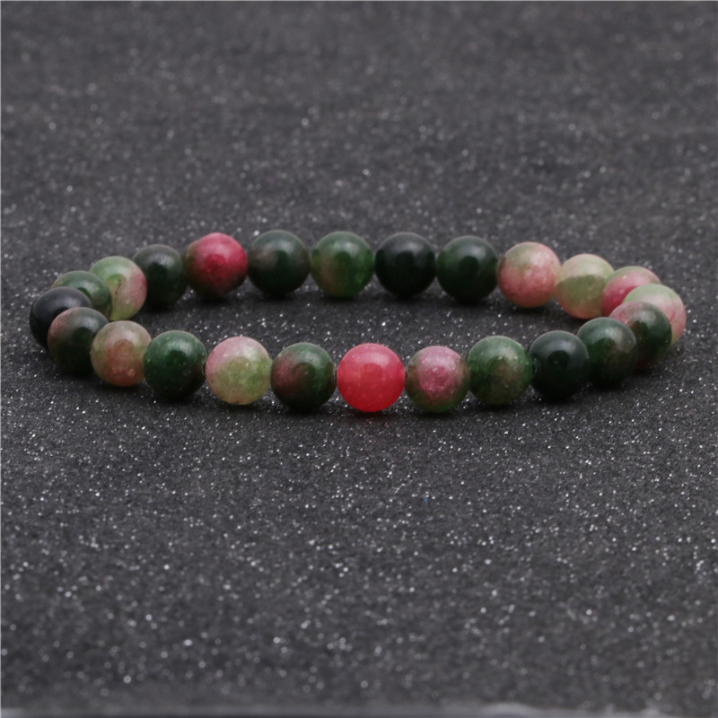 Fashion 8mm Beaded Natural Stone Bracelet Color Mixed Color Elastic String Beaded Bracelet display picture 9