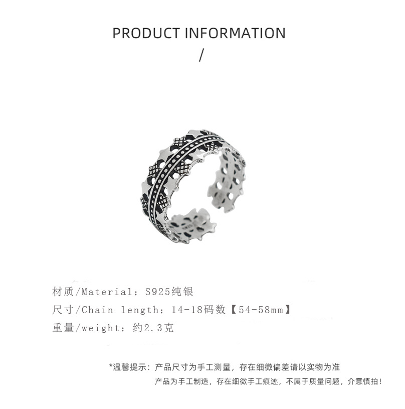 Personalized Retro Double-layer Star Ring925 Sterling Silver Ring Korean Versiony Female Five-pointed Star Silver Ring Jewelry