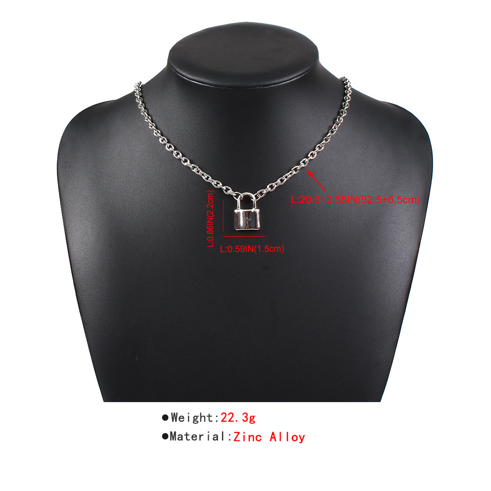 New Fashion Hot Jewelry Creative Personality Simple Multi-element Lock Love Pendant Necklace Wholesale Nihaojewelry display picture 11