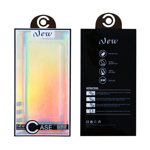 New transparent laser PVC plastic box mobile phone case packaging Apple 12 mobile phone case neutral blister packaging box