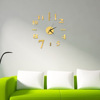 Chinese and English digital mirror wall sticker clock DIY hanging clock creative hanging bell mirror wall wall paste bell bell clock