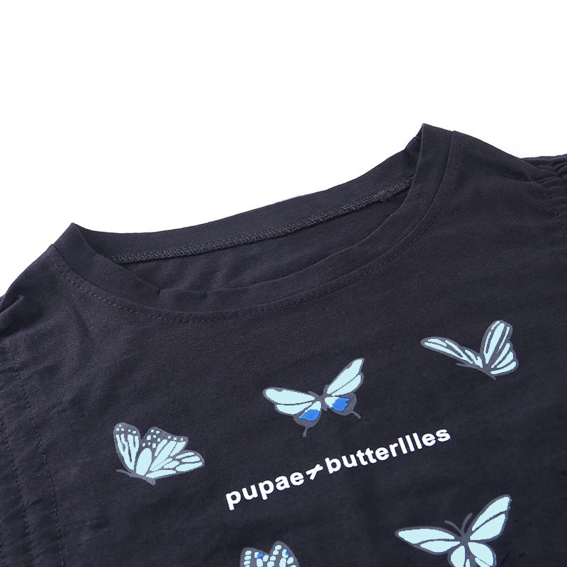 Butterfly Printed Drawstring T-Shirt  NSXE33667