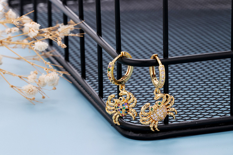 5g Weight Zircon Inlay Material Earrings Classification Housewarming, Anniversary, Business, Wedding, Travel, Birthday, Festival Occasion Copper Material Animal Pattern Women'S Gender Inlay Design Fashion Style Fashion Animal Inlaid Zircon Copper Copper Earrings 5