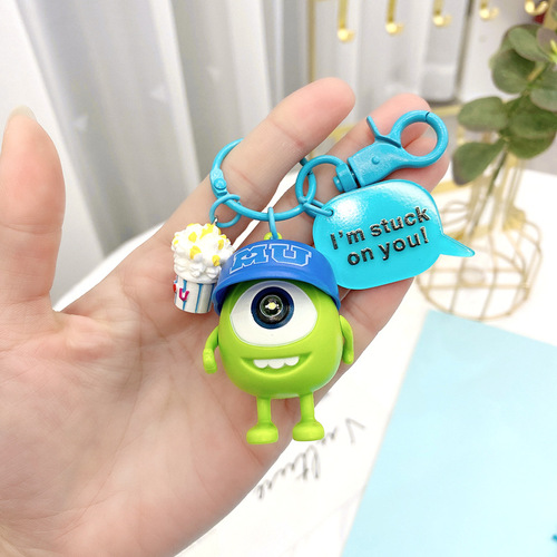 Monsters University Keychain Sound Pendant Big Eyes Cartoon Creative Small Gift Internet Celebrity Car Keychain Pendant