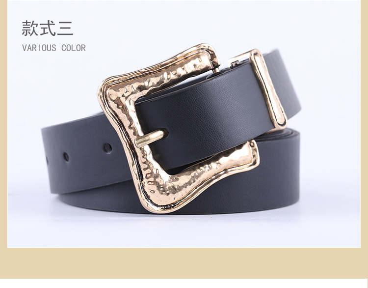 Combination With Black Gold Buckle Belt Ladies Fashion Pattern Pin Buckle Decorative Belt Women Wholesale Nihaojewelry display picture 1