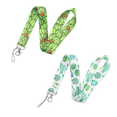 植物仙人掌手機掛繩卡套公交工作證件吊牌信用卡掛脖鑰匙鏈牌掛件