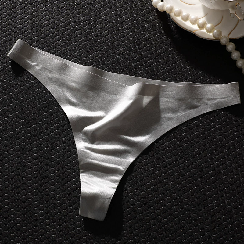 Ultra-thin silk panties women, plus size, European style, seamless low-waist