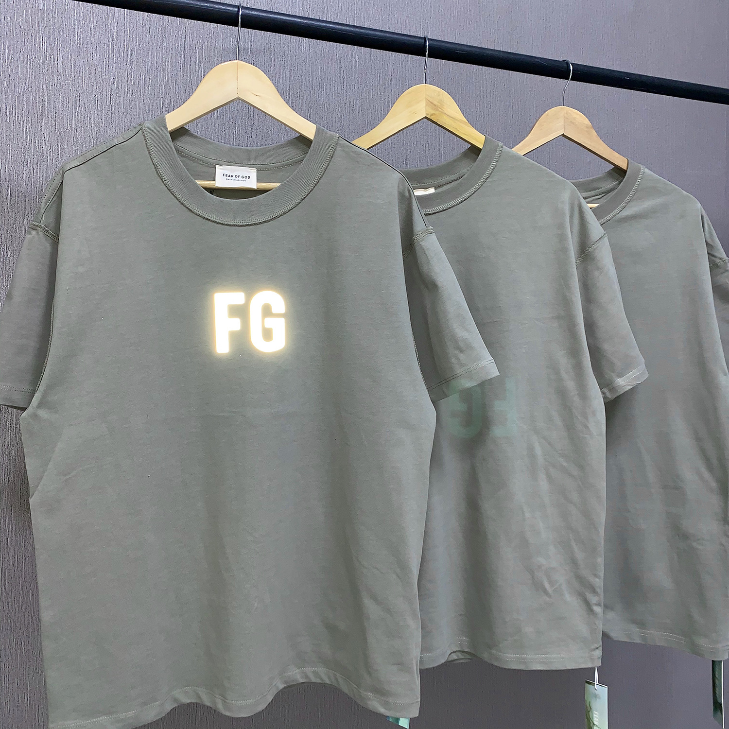 fear of god green t shirt
