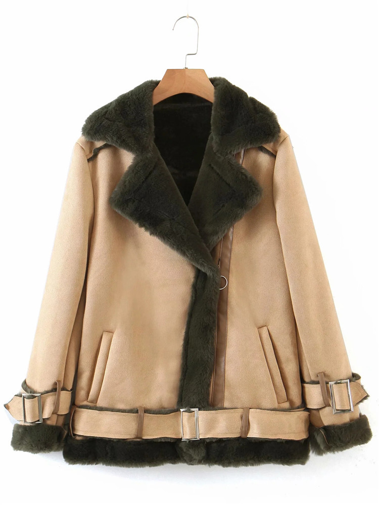 Fashion splicing fur belt cotton jacket  NSLD11531