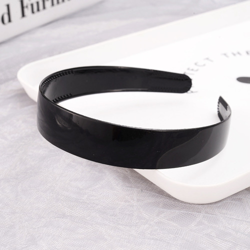Simple black face wash non-slip toothed hairband bangs hair press headband ladies adult hairpin plastic hairpin headwear