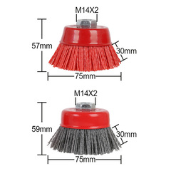 3寸75 螺碗型磨料絲工具刷尼龍研磨絲拋光刷家具浮雕打磨輪工業刷