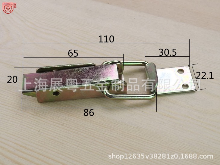 1 largo pequeño gancho cuadrado caja de herramientas caja de embalaje caja de hebilla caja de hierro hebilla caja de madera hebilla de ángulo recto chapado de color