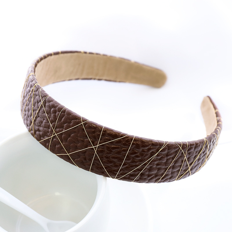 Simple  Texture Pu Leather Headband display picture 11