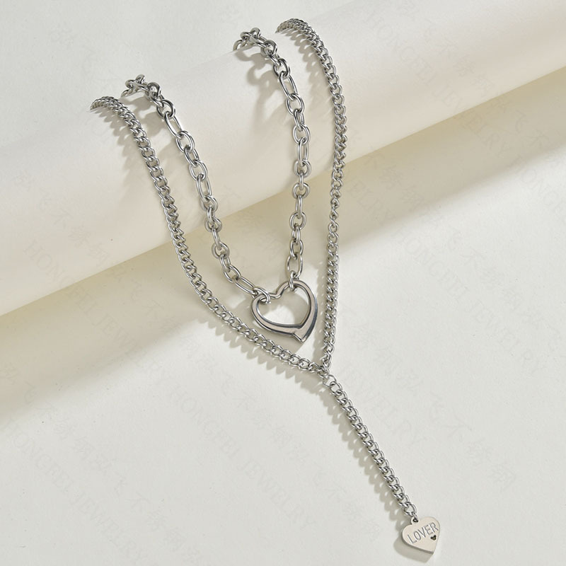 Korean New Style Hot Sale Titanium Steel Corrosion Letter Love-shaped Hip Hop Pendant One Drop display picture 4