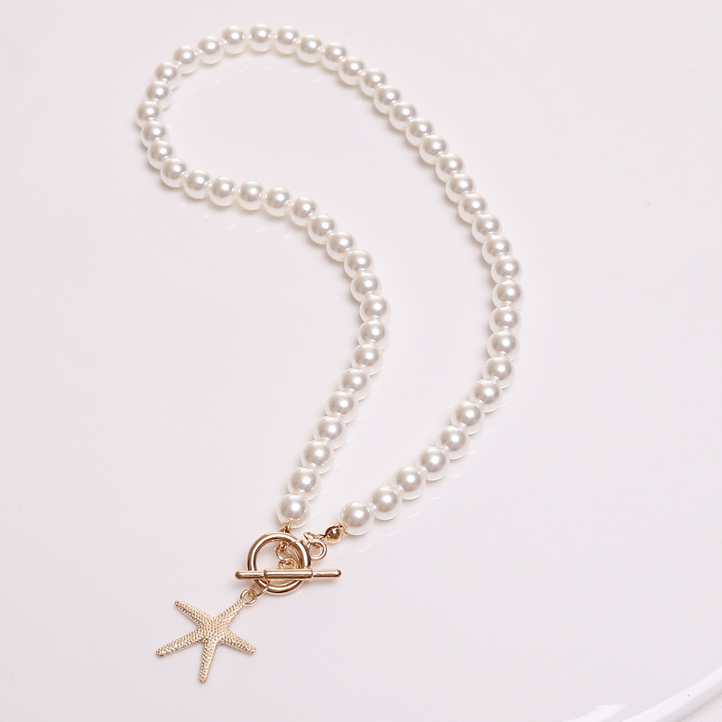 Personality Creative Love Starfish Pearl Multi-layer Necklace display picture 7