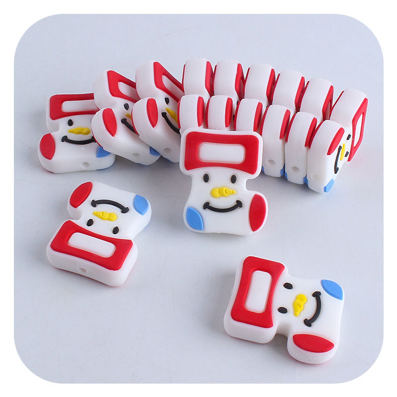 Amazon popular creativo DIY bebé suministros de Navidad calcetines de silicona joyería bebé chupete cadena mordedor Accesorios