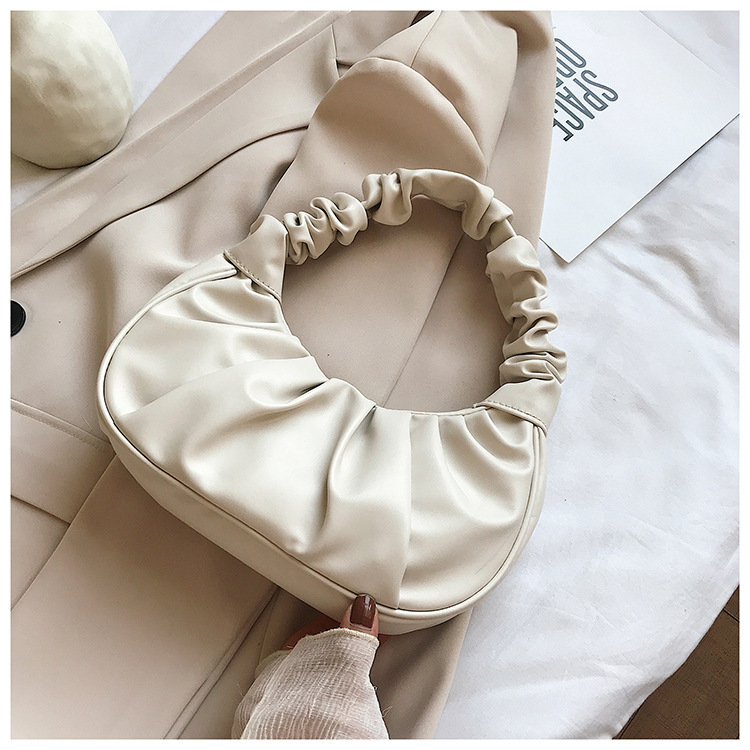 Women's Small All Seasons Pu Leather Solid Color Fashion Dumpling Shape Magnetic Buckle Underarm Bag display picture 9