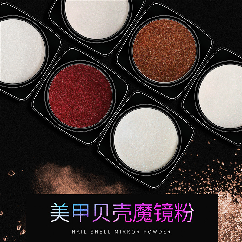 Especial transfronterizo para el comercio exterior nueva venta caliente manicura Shell polvo espejo mágico polvo Arco Iris color caramelo polvo camaleón color