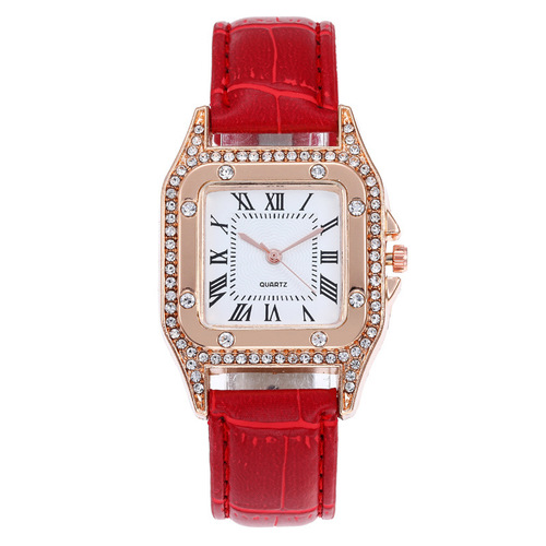Live broadcast internet celebrity drainage watch women's casual watch square diamond belt watch women's quartz watch