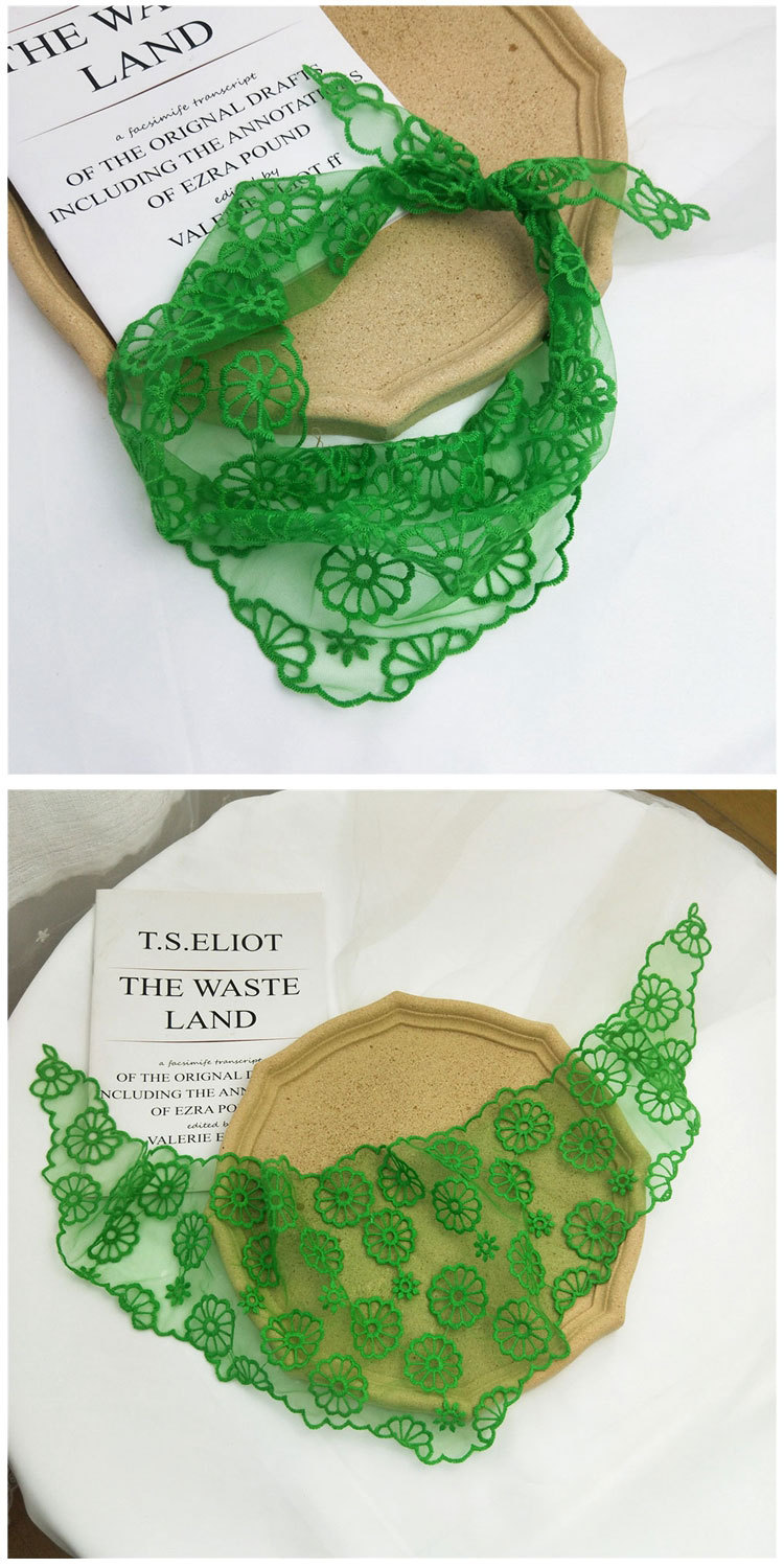 Lace Triangle Scarf Spring And Summer Korean Fashion Scarf Small Silk Scarf Headband Bag Decoration Wholesale Cheap Rs-flyfishing Products display picture 9
