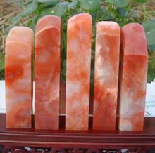 老撾紅花結晶凍料一套5方正方章印面2.5-2.8-3Cm高13.5-12CM印章