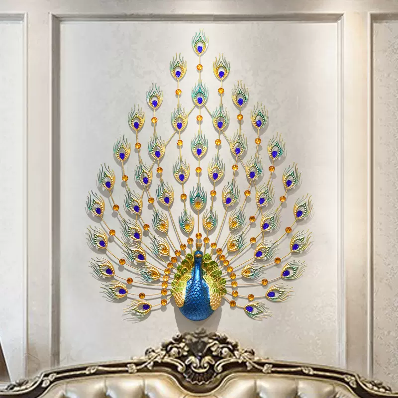 批发客厅孔雀壁饰创意壁挂沙发背景墙挂件玄关走道装饰品餐厅墙饰