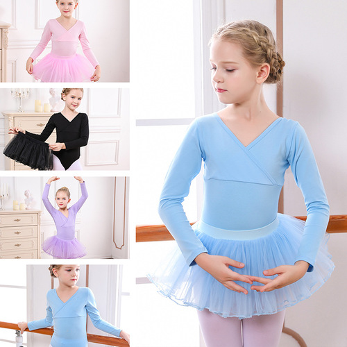 Children's dance clothing, autumn and winter ballet skirt, girl's long-sleeved exam practice clothing, dance skirt, girl's Chinese dance clothing