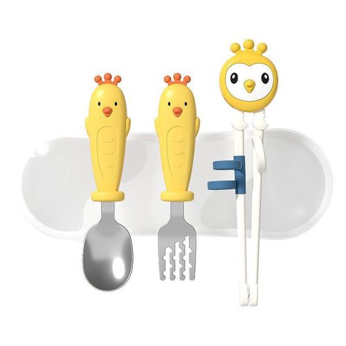 Children's cartoon learning chopsticks baby eating training chopsticks baby learning supplies auxiliary correction ABS chopsticks set
