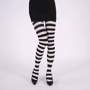 Striped Tights for Halloween Cosplay, Multicolor Stripe Pattern, Size 110×10