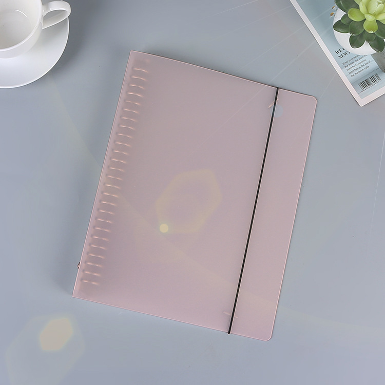 New products transparent Scrub A4 Bandage Loose-leaf Shell Light color pp Plastic case Loose-leaf notebook goods in stock