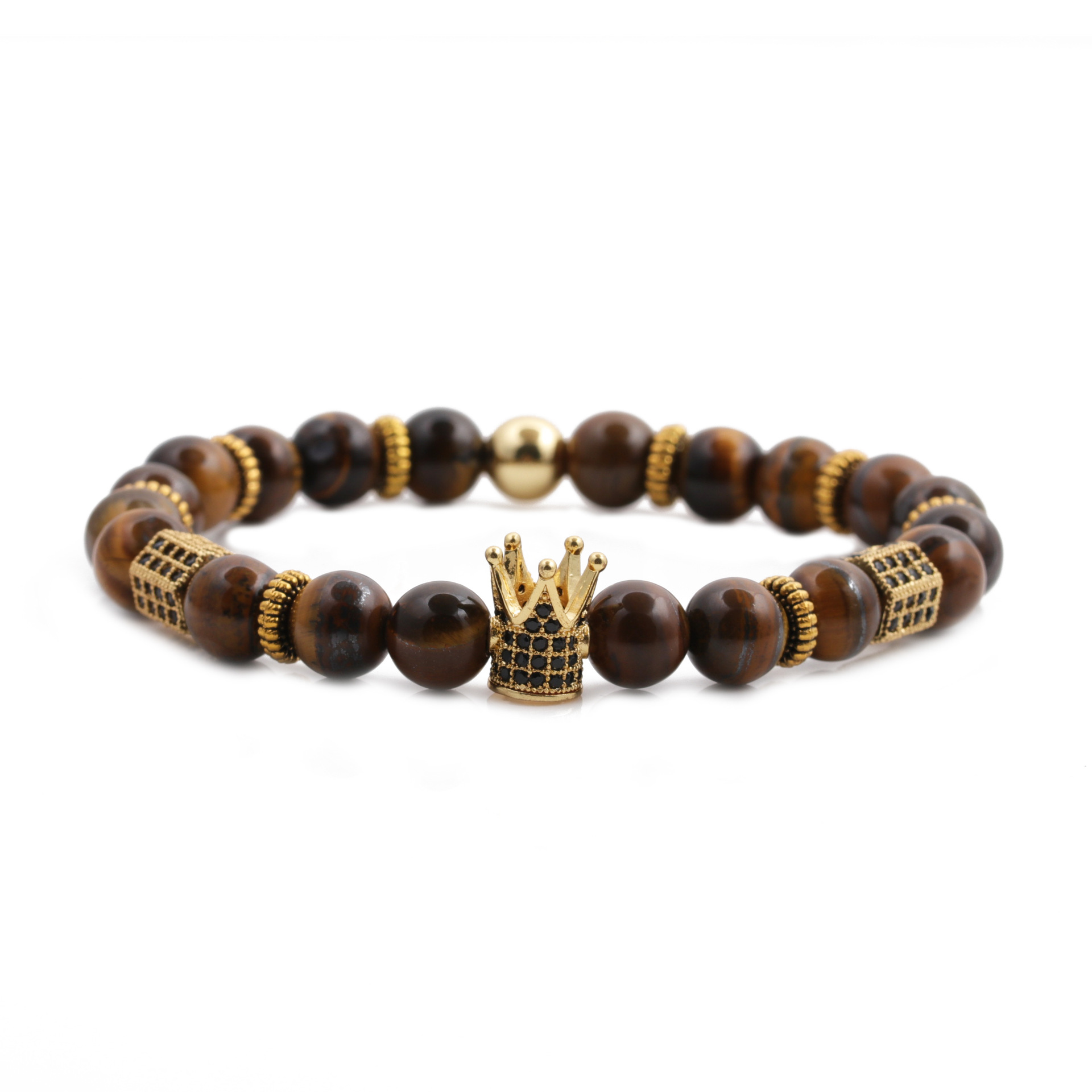 Fashion new  Frosted Stone White Turquoise Lapis Lapis Agate Crown Bracelet Set