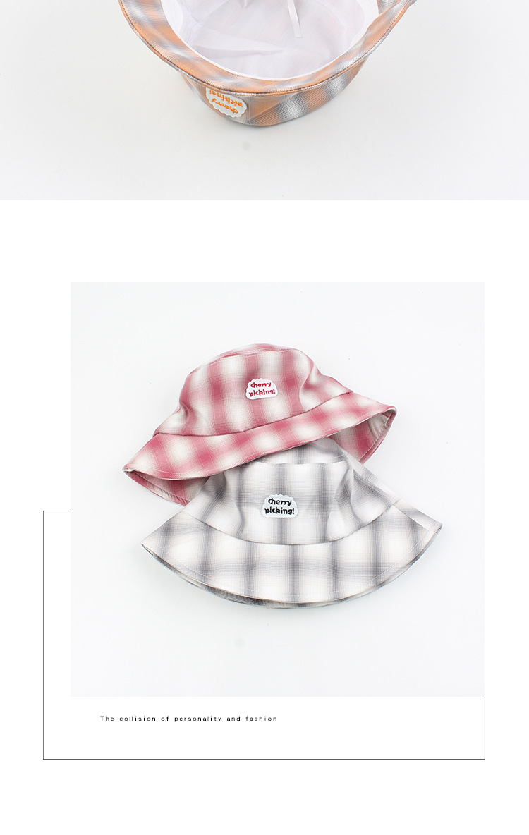 Fisherman Hat Ladies Summer Korean Wild Letter Student Shade Female Hat Fashion Plaid Casual Youth Basin Hat Wholesale Nihaojewelry display picture 5
