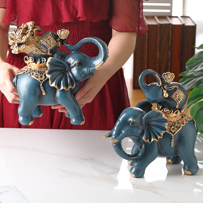 歐式大象擺件客廳酒櫃裝飾品吉祥物辦公室博古架電視櫃家居擺設