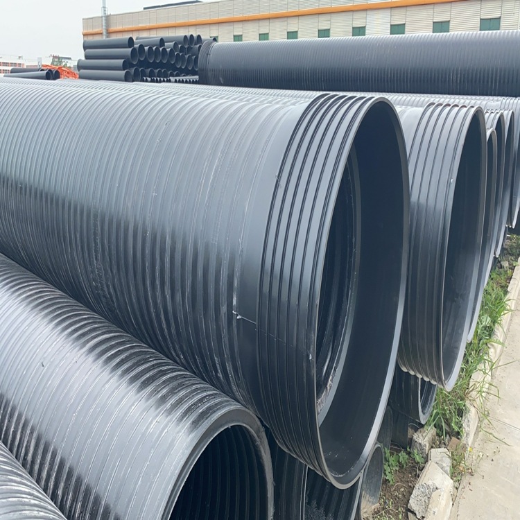 厂家直供HDPE聚乙丙烯缠绕管A型中空壁缠绕管DN300市政排污管