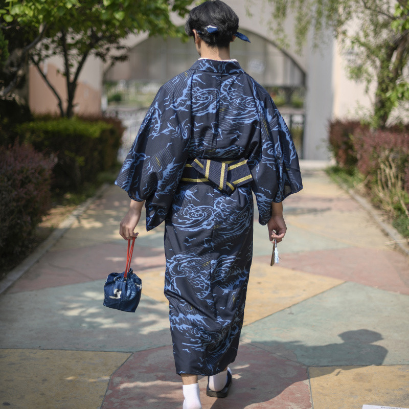 拍照和服日本傳統男士和服浴衣睡衣火花大會和服正裝免熨燙六件套@zu83335 | Yahoo奇摩拍賣