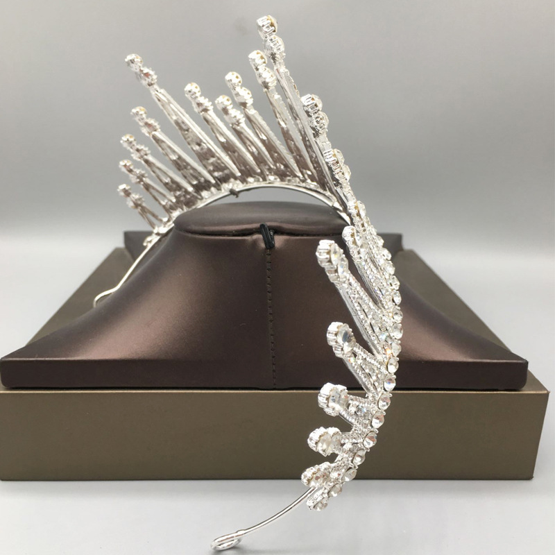 254g Weight Crown Hair Accessories Type 1 Piece Quantity Wedding, Engagement Occasion Alloy Material Crown Pattern All Seasons Season Women's Gender Plating Design Elegant, Modern Style Style Elegant Modern Style Women's Crown Alloy Plating Crown 10