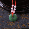 Emerald pendant, protective amulet, buckle, Tieguanyin tea jade, red rope bracelet, necklace, 2019, wholesale