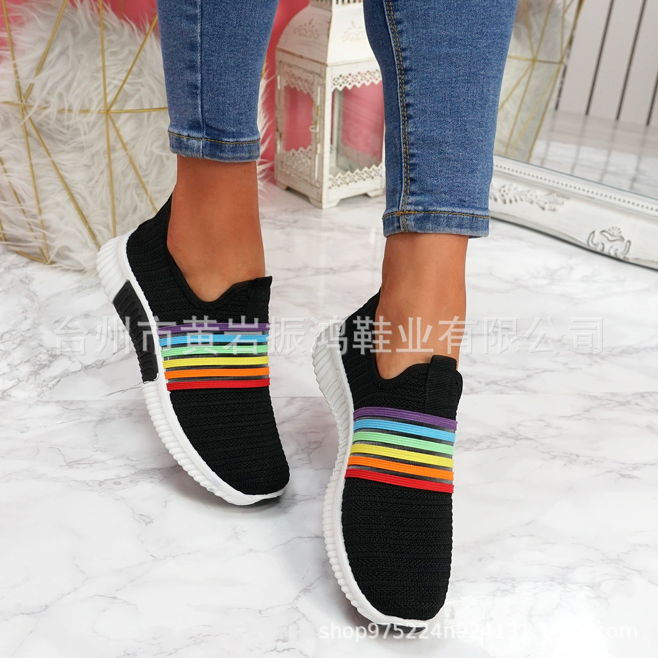 Лето-осенняя новая дышащая разноцветная повседневная обувь из летучей ткани, женская обувь на плоской подошве, женская обувь больших размеров, удобные кроссовки