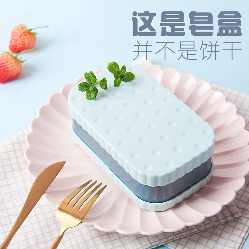 Простая квадратная пластиковая мыльница с крышкой, Пылезащитная мыльница, двухслойная сливная дышащая мыльная швабра, прямые поставки с завода